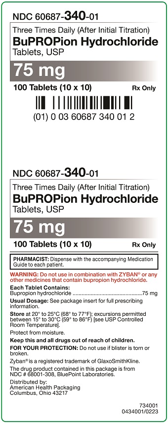 75 mg Bupropion HCl Tablets Carton