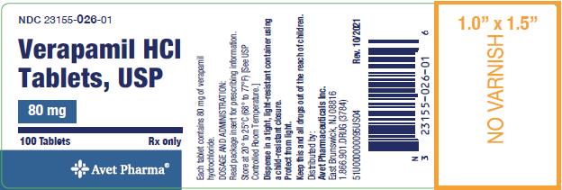 Verapamil Hydrochloride Tablets, USP 80 mg 100 ct