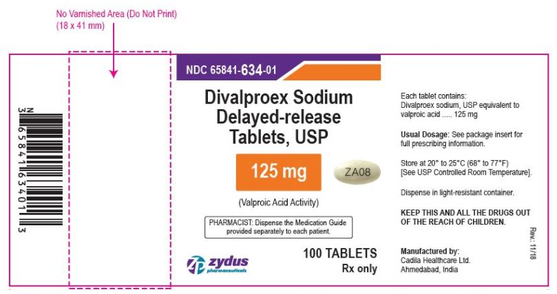 Divlaproex Sodium DR Tablets USP, 125 mg