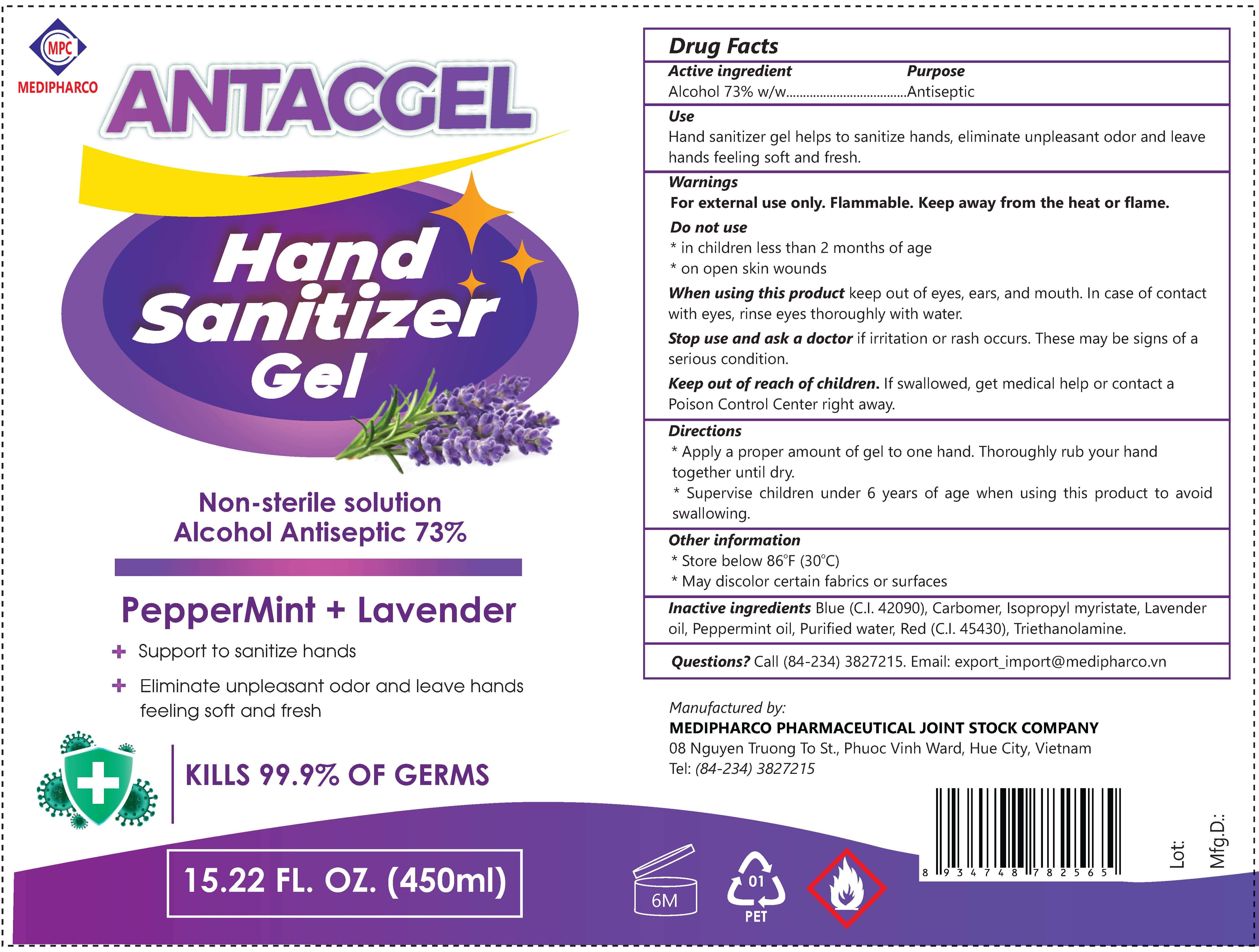 Hand Sanitizer Gel with Peppermint and Lavender