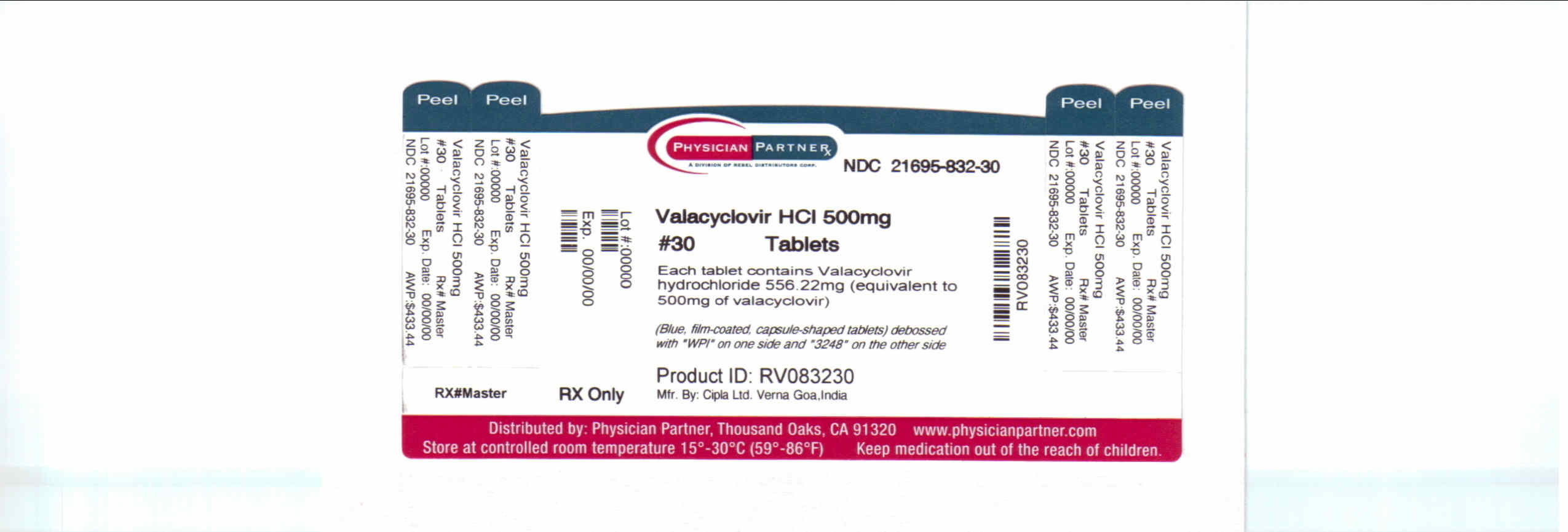 Valacyclovir HCl 500mg