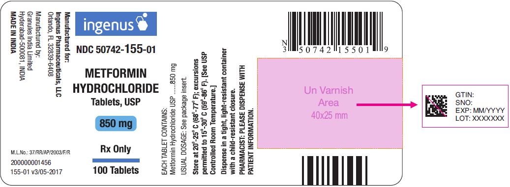 Bottle Label 850 mg - 100s Count