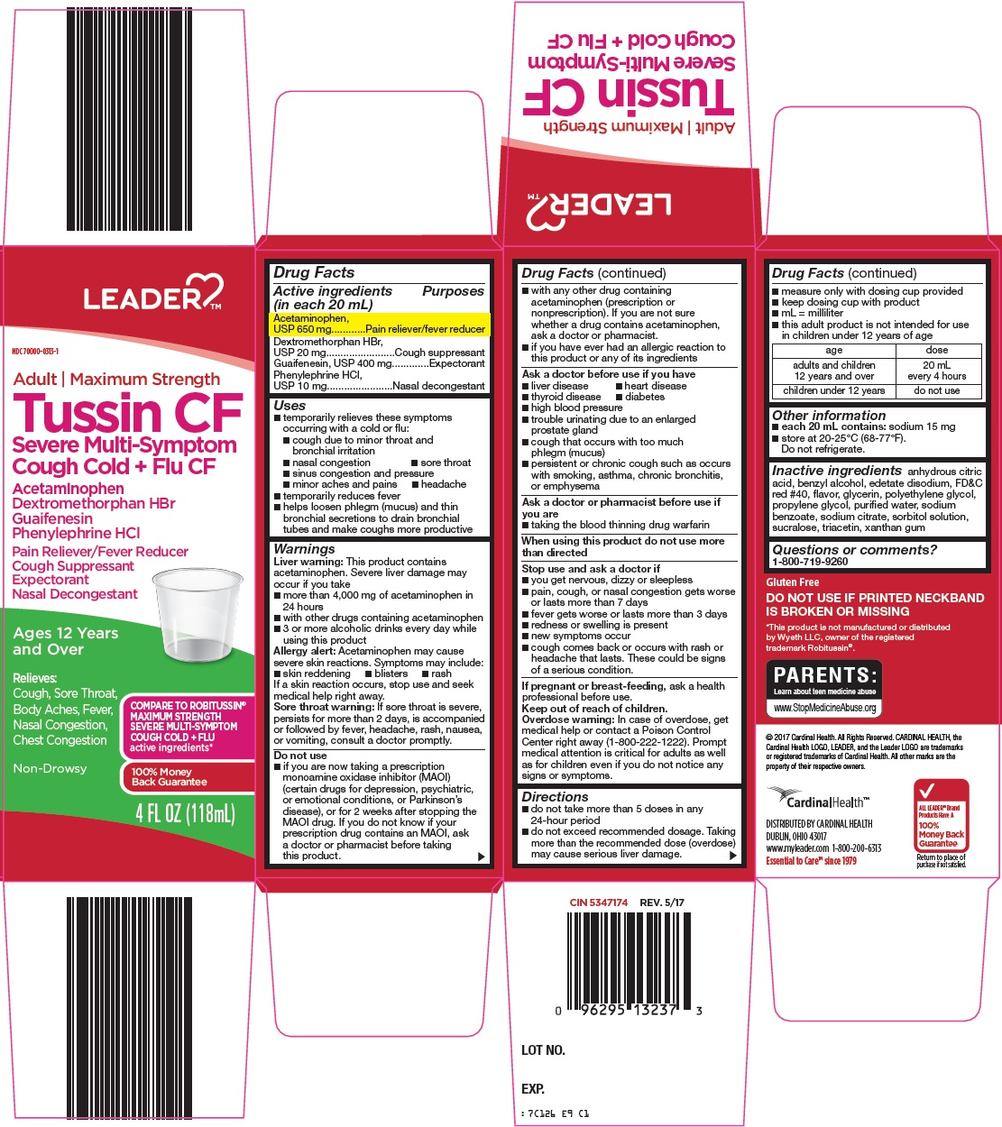 Leader Tussin Cf | Acetaminophen, Dextromethorphan Hbr, Guaifenesin, Phenylephrine Hcl Solution while Breastfeeding