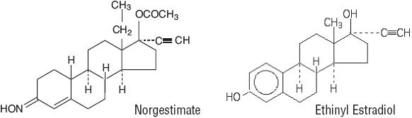 Structural Formulas for Norgestimate and Ethinyl Estradiol