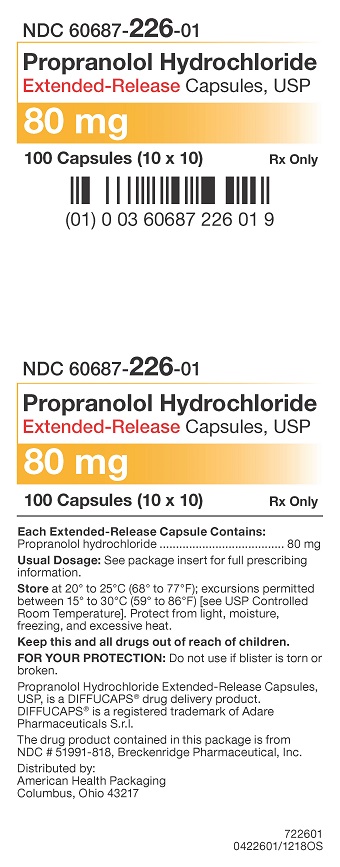 80 mg Propanolol Hydrochloride ER Capsules Blister