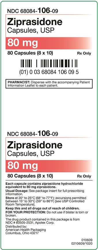 80 mg Ziprasidone Capsules Carton