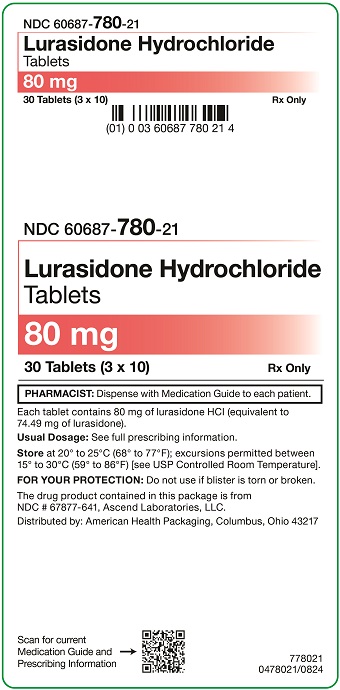 80 mg Lurasidone Tablets Carton