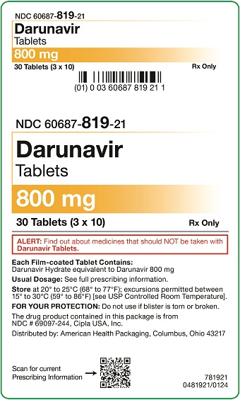 800 mg Darunavir Tablets Carton