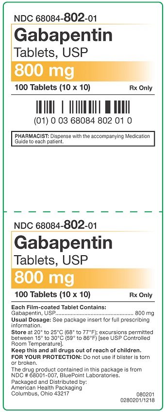 800 mg Gapapentin Tablets Carton