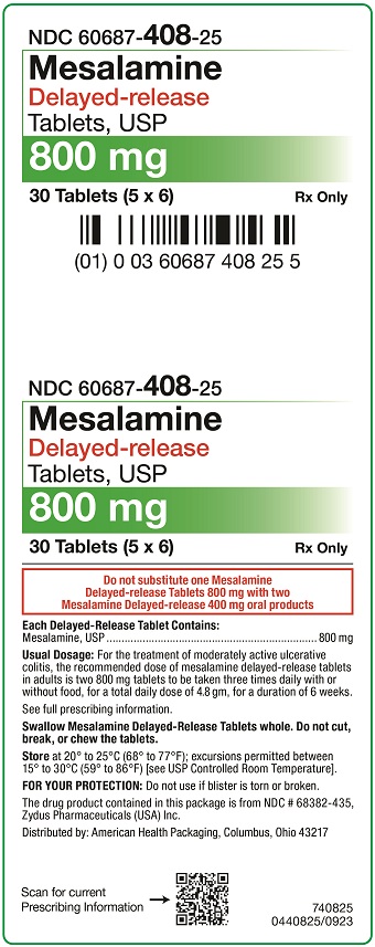 800 mg Mesalamine DR Tablets Carton