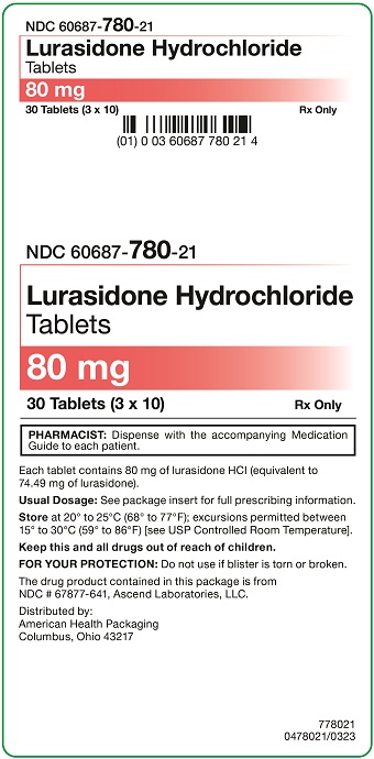 80 mg Lurasidone Hydrochloride Tablet Carton