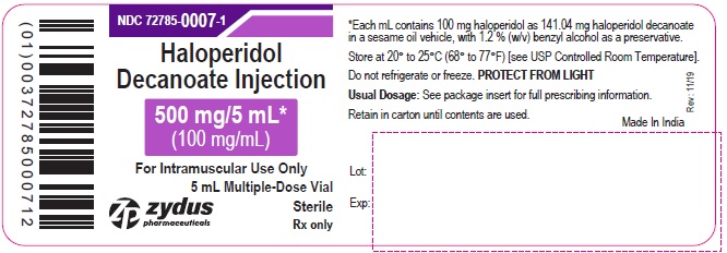 Haloperidol decanoate Injection, 500 mg per 5 mL (100 mg per mL) Vial Label