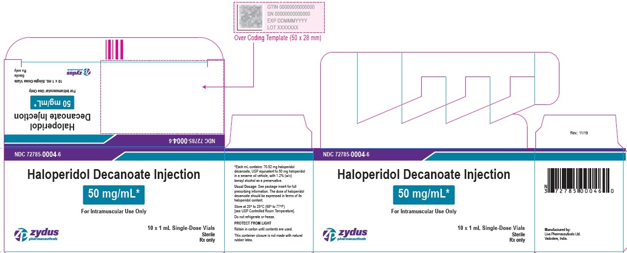 Haloperidol decanoate Injection, 50 mg per mL  Carton (10 Vials per carton)