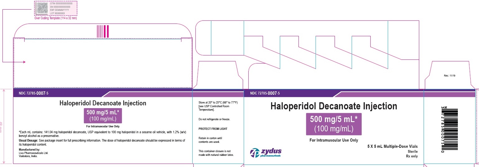 Haloperidol decanoate Injection, 500 mg per 5 mL Carton (5 Vials per carton)
