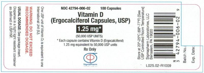 SigmaPharm Ergocalciferol Capsules Label