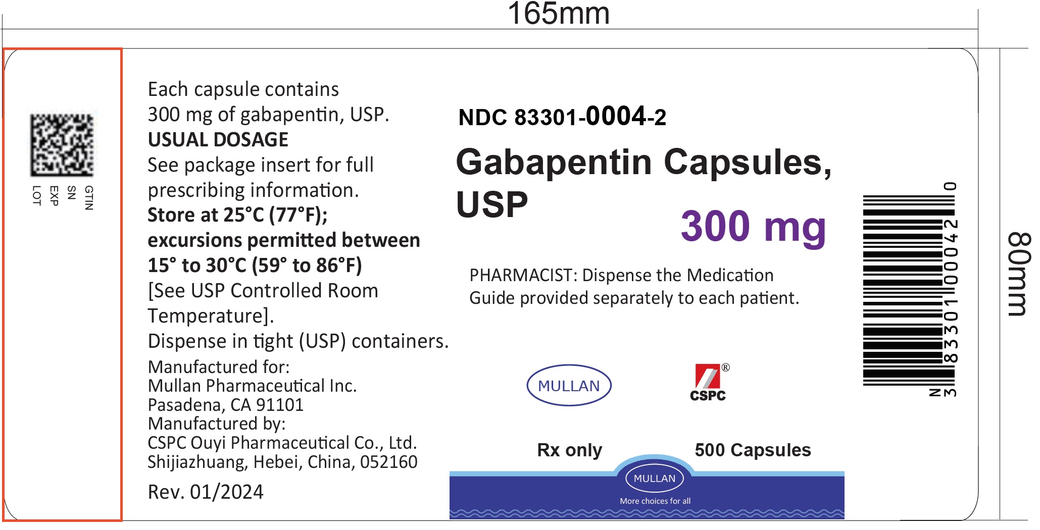 Gabapentin 300mg 500ct