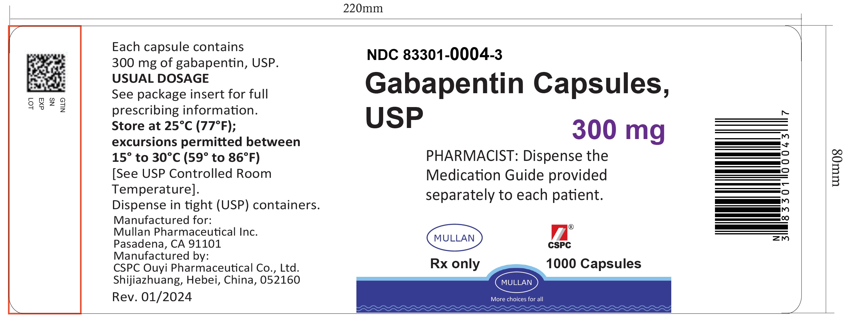Gabapentin 300mg 1000ct