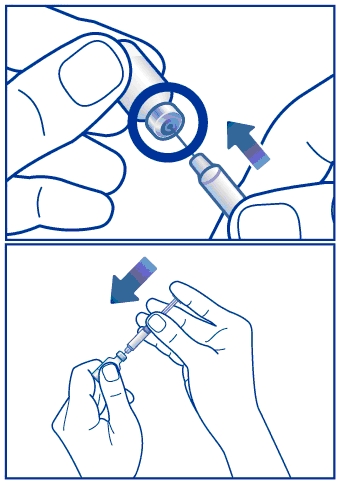 Step 3: Insert needle through rubber stopper.