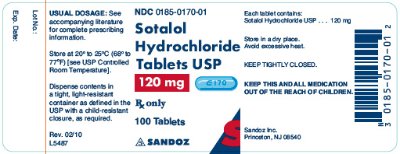 Sotalol 120 mg x 100 Tablets - Label