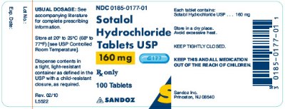 Sotalol 160 mg x 100 Tablets - Label