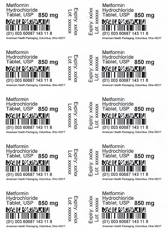850 mg Metformin Hydrochloride Tablet Blister