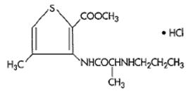 Articaine HCl formula structure