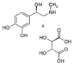 Epinephrine bitartrate formula structure
