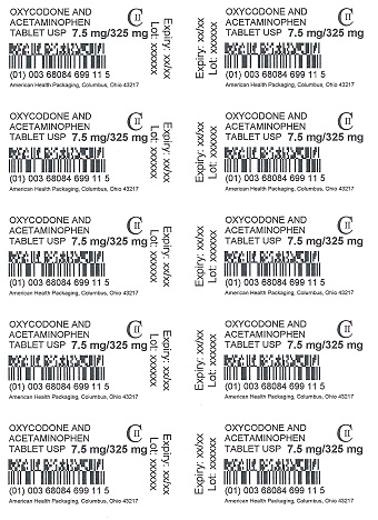 7.5 mg/325 mg Oxycodone and Acetaminophen Tablet Blister