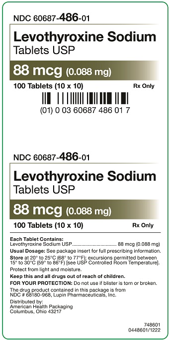 88 mcg Levothyroxine Tablets Carton