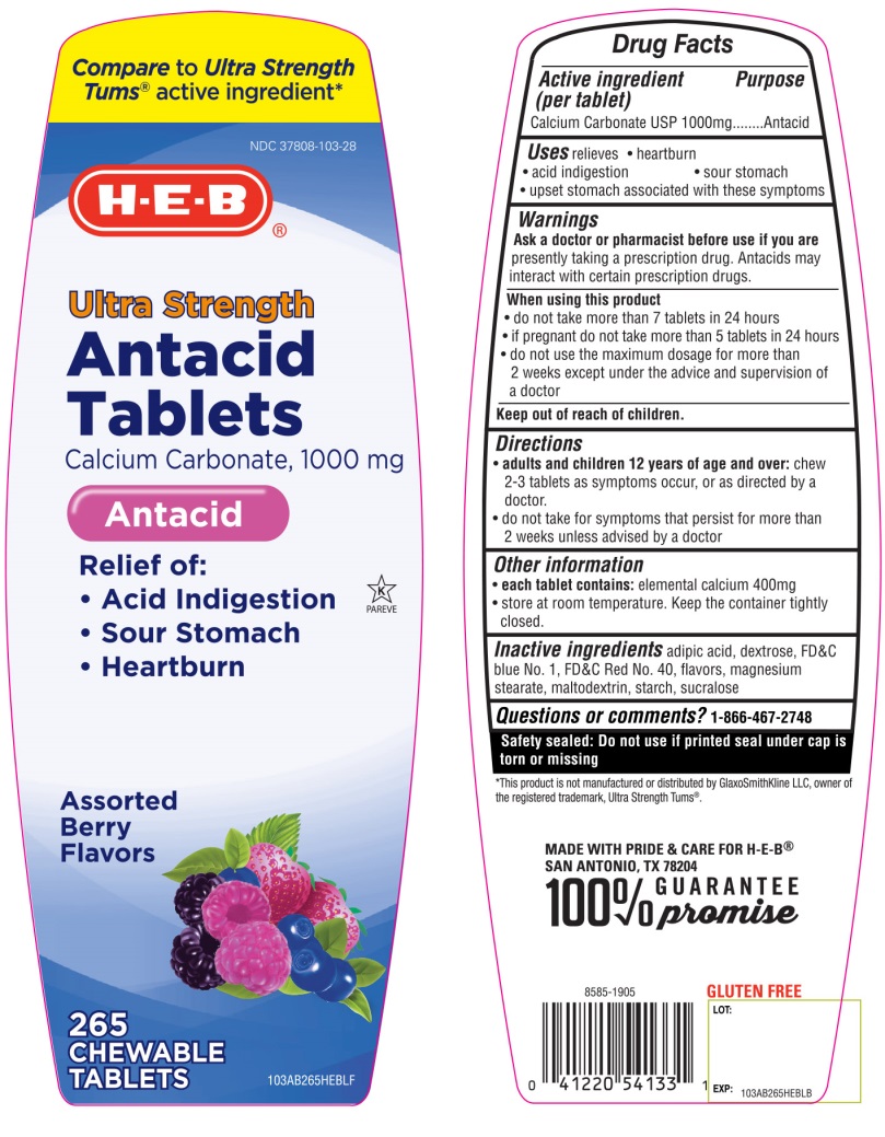 HEB Ultra Strength Antacid Tablets Calcium Carbonate 265 CT