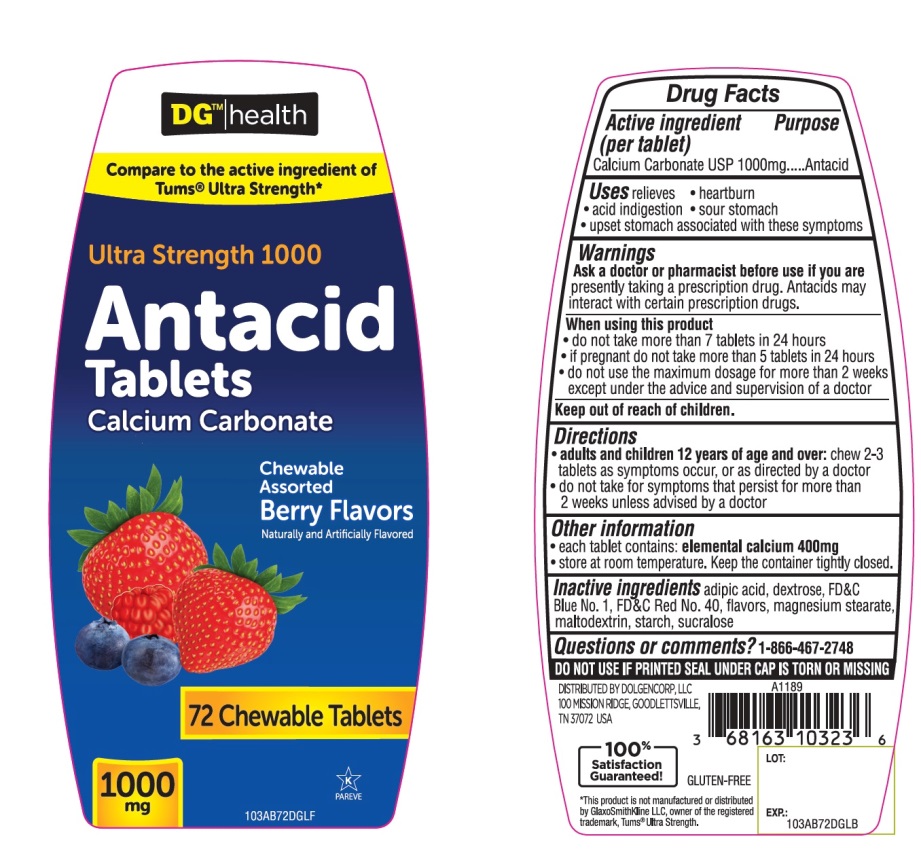 DG Health Berry Flavor Antacid Tablets