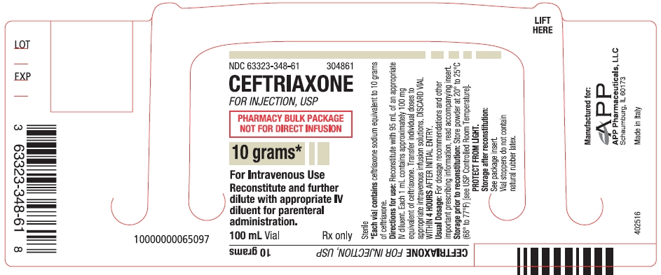Ceftriaxone 10 gram vial label