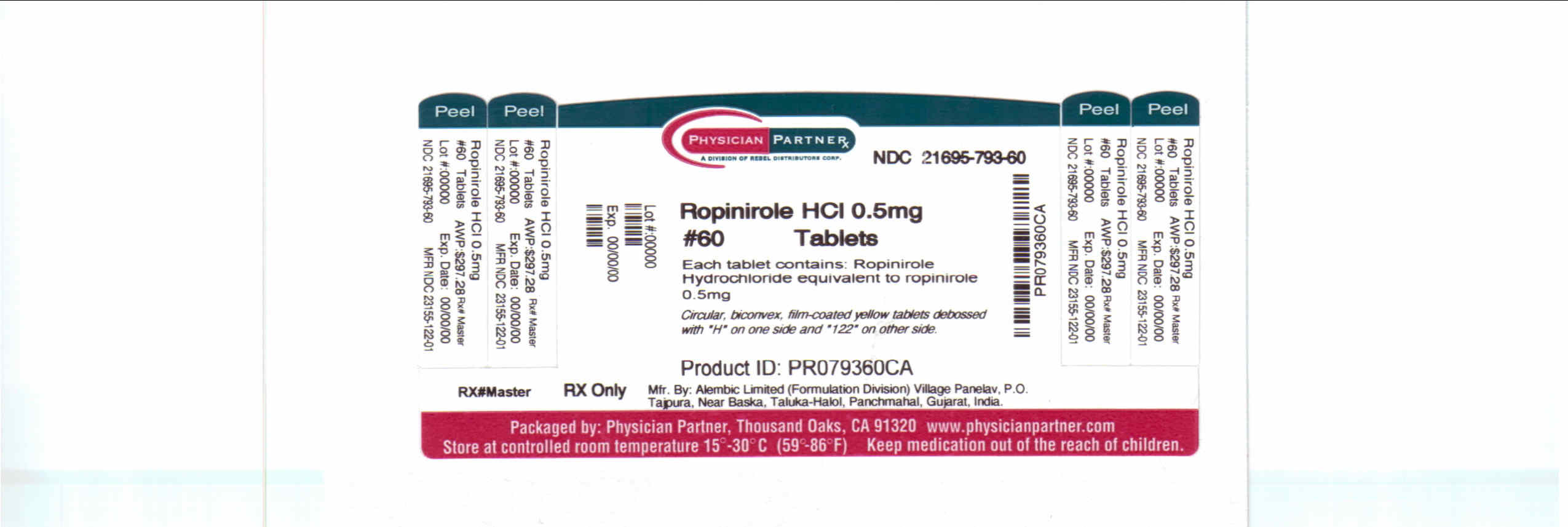 Ropinirole HCl 0.5mg