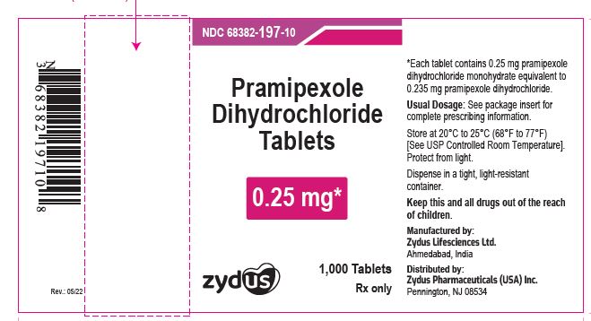 Pramipexole Dihydrochloride Tablets, 0.25 mg