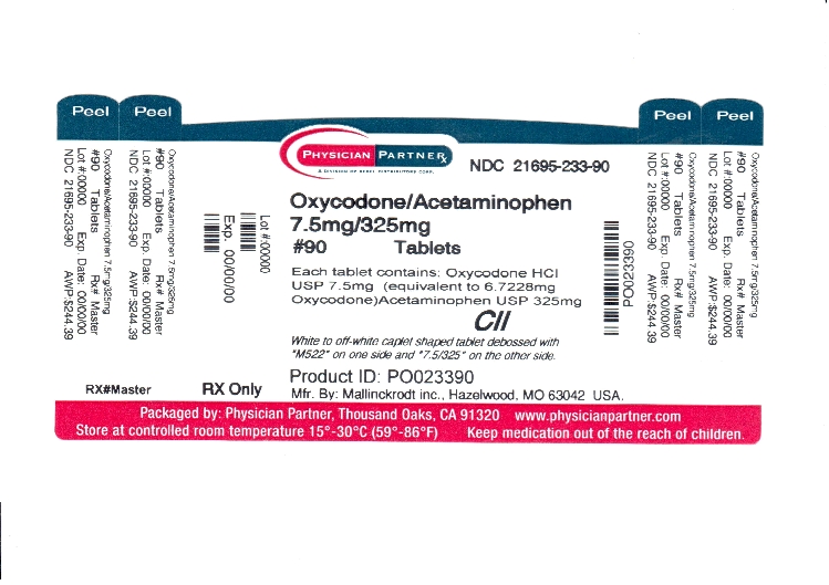 Oxycodone/Acetaminophen 7.5mg/325mg