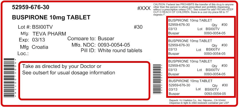 Buspirone HCl USP 10 mg 100s Label