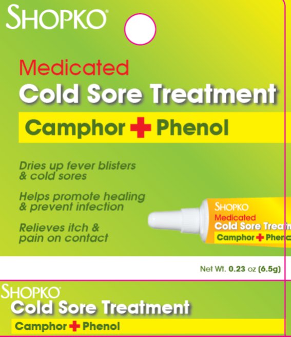 Front of Box of Shopko Medicated Cold Sore Treatment
