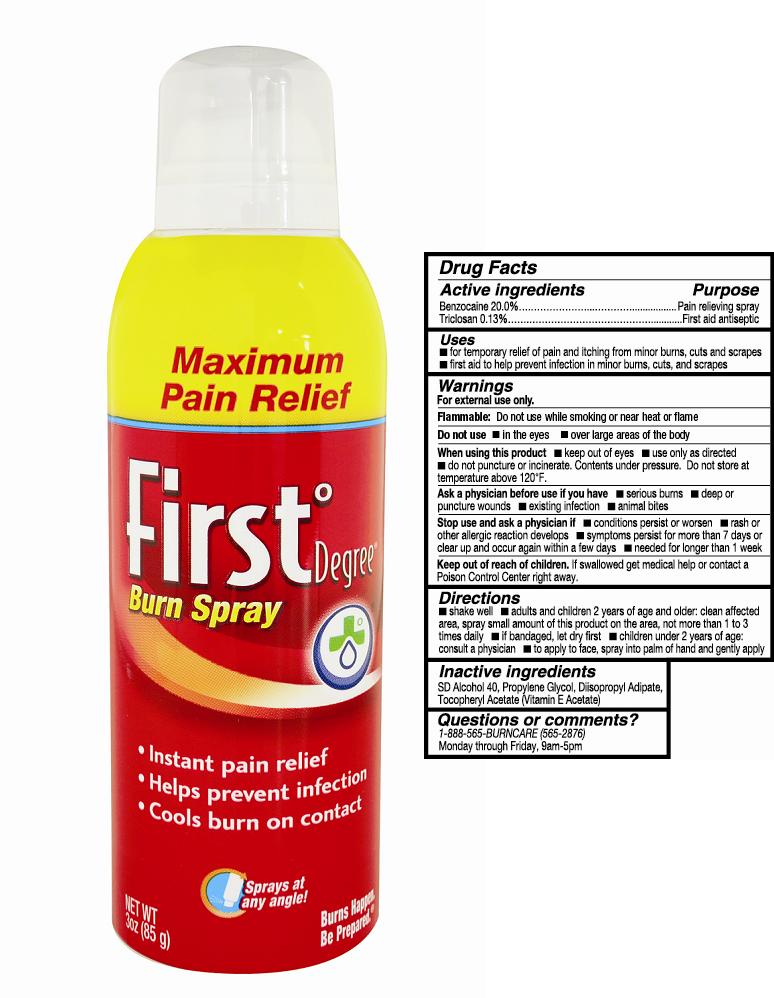 First Degree Burn Spray Bottle Label