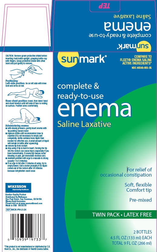 Sunmark Saline Laxative enema box principal display panel