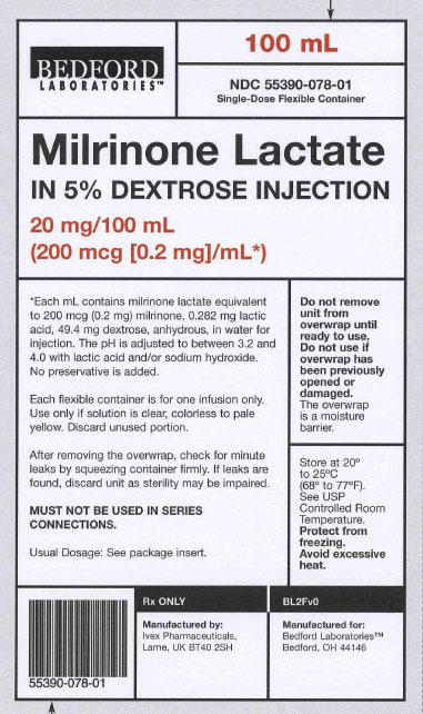 Label for Milrinone Lactate in 5% Dextrose Injection 20 mg per 100 mL