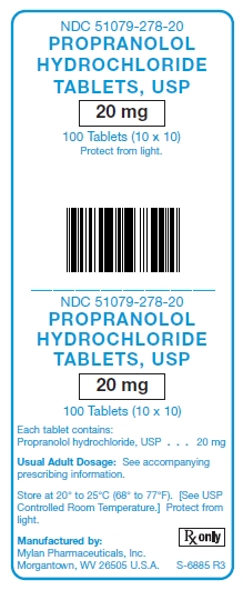Propranolol HCl 20 mg Tablets