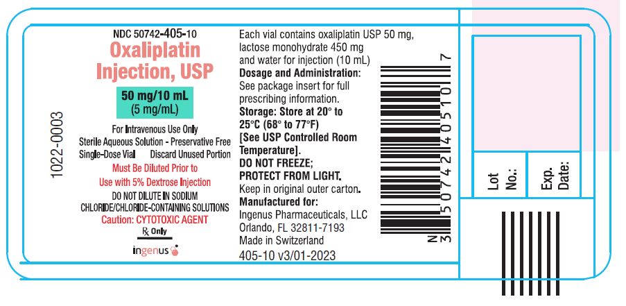 Oxaliplatin Injection, USP 50 mg/10 mL - Vial Label