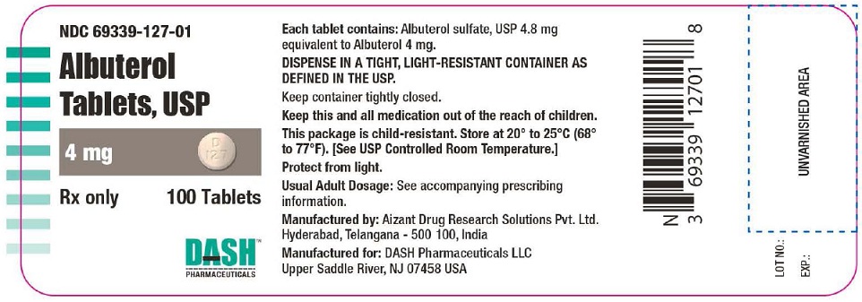 Albuterol Tablets, USP 4 mg Bottle Label