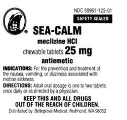 Container Label for SEA-CALM Packet - 2 Tablets
