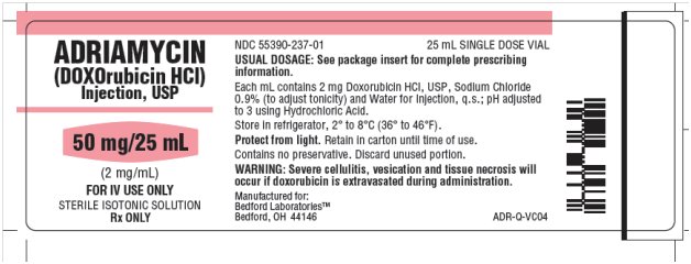 Label for Adriamycin (DOXOrubicin HCl)  Injection, USP 50mg/25mL