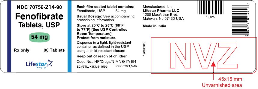 Fenofibrate Tablets 54 mg Bottle Label