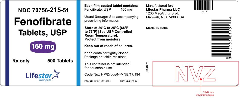 Fenofibrate Tablets 160 mg Bottle Label