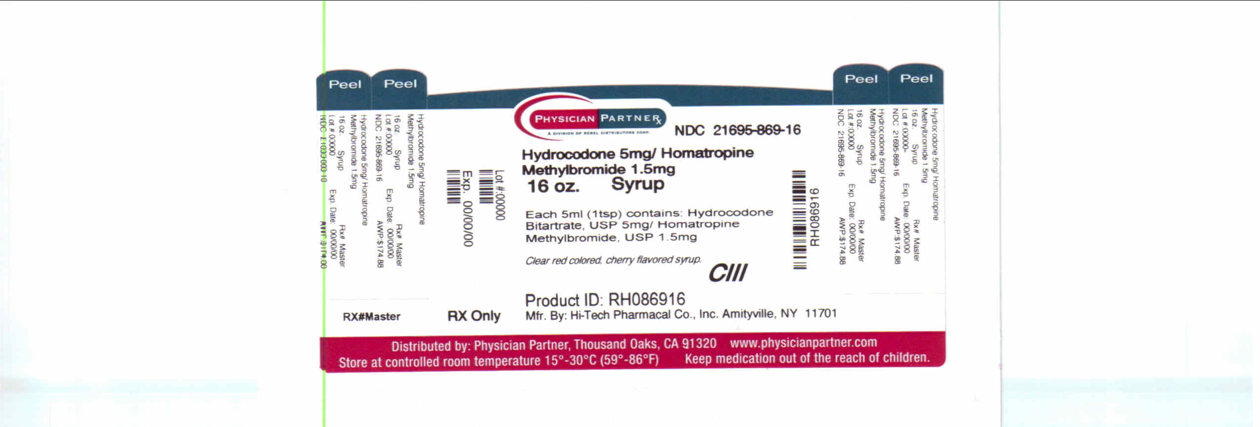 Hydrocodone 5mg/ Homatropine Mehtylbromide 1.5mg