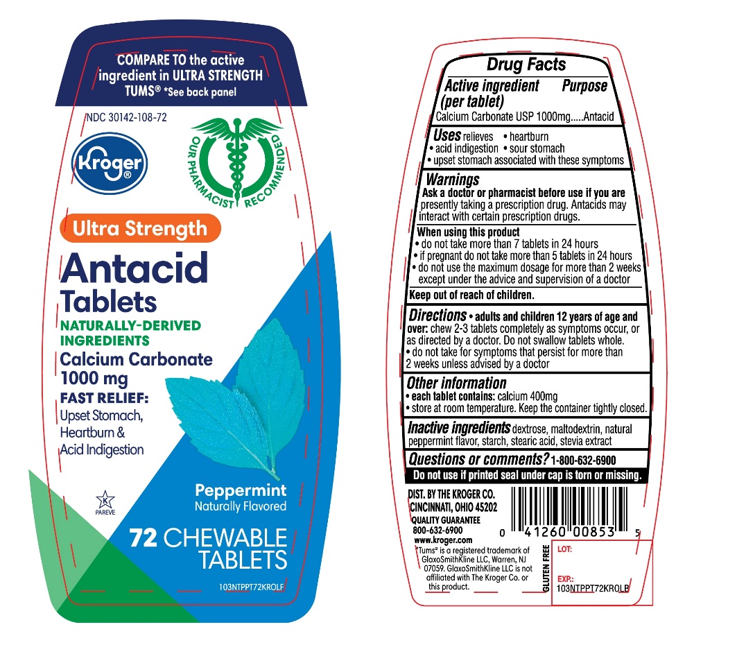 Kroger Natural Antacid Tablets 72 Chewable Tablets