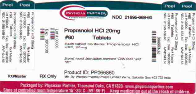 Propranolol HCl 20mg